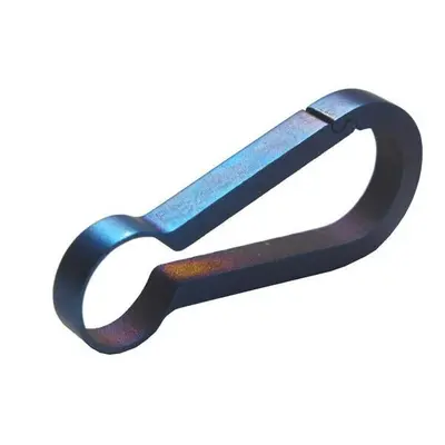 EDC 60mm Blue Quick Release Keychain Titanium Alloy Mini Key Ring