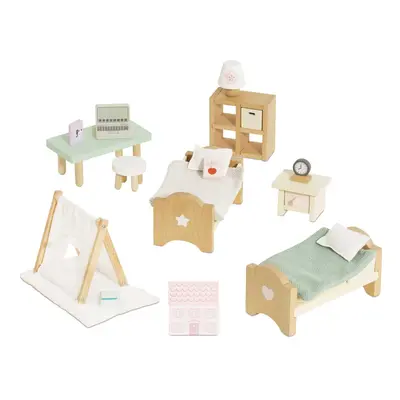 Le Toy Van - SugarPlum Wooden Bedroom Set | Dolls House Accessories Play Set For Dolls Houses | 