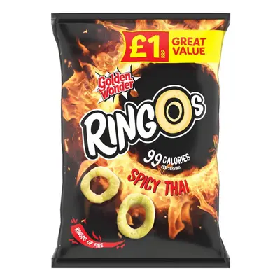 Golden Wonder Ringos Spicy Thai 40g (Pack of 18)