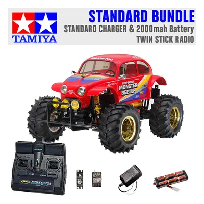 TAMIYA RC Monster Beetle off road 1:10 Standard Stick Radio Bundle