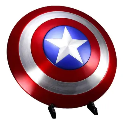 Marvel Captain America Metal Aerial Aluminum Alloy Shield Prop Replica 1:1 With Stand