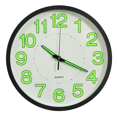 vidaXL Luminous Wall Clock Black Home Office Decor Hanging Analog Number Clock