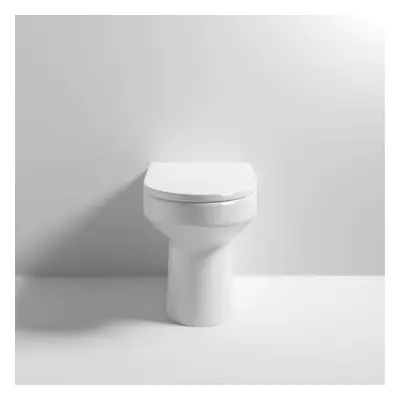 Nes Home Harmony Gloss White Contemporary D-shape Back To Wall Toilet Pan