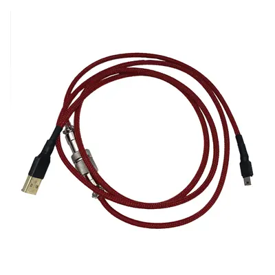 (Red) Aviation Plug Mechanical Keyboard Data Cable Connector GH60 Mini USB Interface