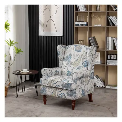 (Floral) High Wing Back Armchair Fabric Chair