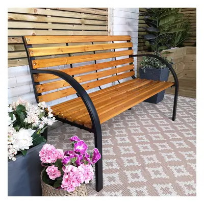 Ambleside Person Outdoor Metal Wooden Garden Patio Bench