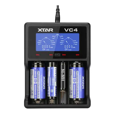 XTAR VC4 USB Battery Charger Tester for Li-Ion 3.7V Ni-MH 1.5V Batteries