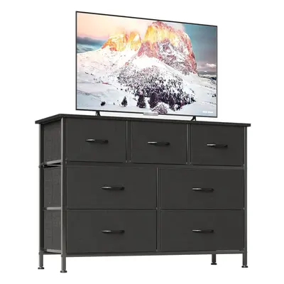 (30D x 100W x 76.7H cm (7 Drawers), Black) Chest of Drawers for Bedroom with Drawers, Fabric Sto