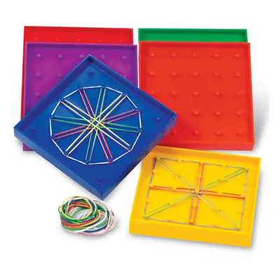 Learning Resources 5Inch DoubleSided Assorted Geoboard Shapes Pieces Ages 5+ Kindergarten Learni