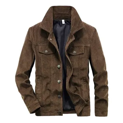 (coffee, L) Men&apos;s Streetwear Motorcycle Corduroy Coats Bomber Jackets Men&apos;s Windbreake