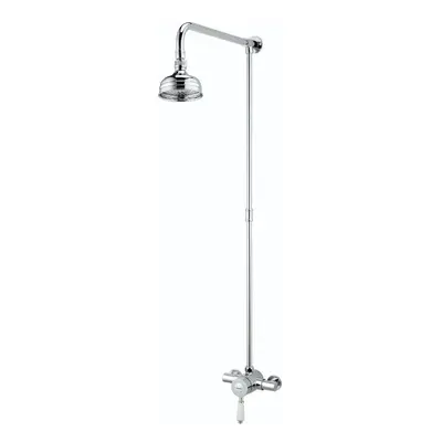 Bristan Colonial Exposed Thermostatic Shower Valve Fixed Head Chrome Rigid Riser