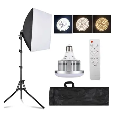 (black, UK Plug) Andoer Studio Photography Light Kit Softbox Lighting Set Including 85w Bi-color