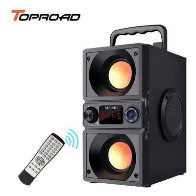 (black) Toproad Bluetooth Speaker 30w Big Power Portable Wireless 3D Bass Subwoofer Party Speake