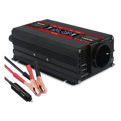 (black, 12V 220V 1500W) 2600w/2000w/1500w (peak) 12v To 230v 1000w/800w/500w Power Rating Car Po