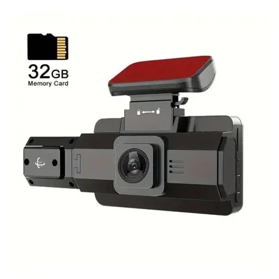 (black, Front &Inside+32G TF Card) 3-inch Hd Dual Lens Dash Cam 1080p Front And Inside Car Camer