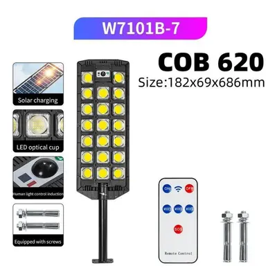 (W7100B-7) New Led Strong Light Street Light Three Row Cob Solar Lights Balcony Induction Light 