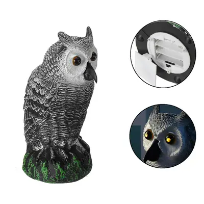 Dummy Owl Hunting Decoy Glowing Eyes Sound Garden Decor