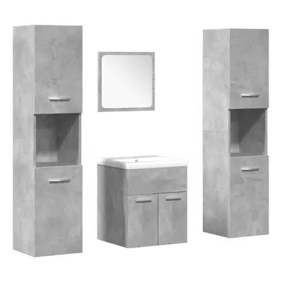 (concrete grey, x 38.5 x cm) vidaXL Bathroom Furniture Set Chipboard Wall Mirror Multi Sizes Mul