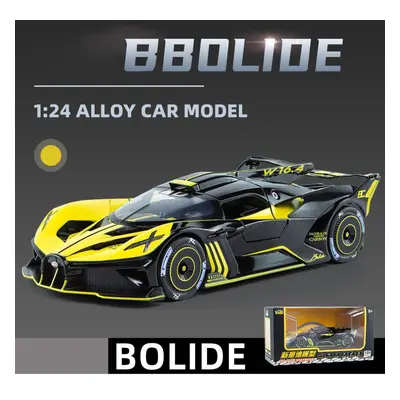 (black,yellow, 1/24-20.5x9x4.7cm) 1:24 Scale Bugatti Bolide Alloy Sports Car Model, Diecasts Met