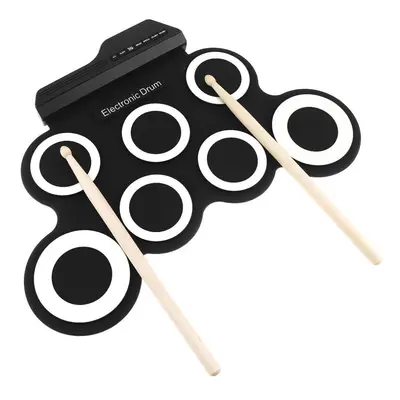 Electronic Digital Usb Pads Roll Up Set Silicone Electric Drum Kit With Drumsticks & Sustain Ped