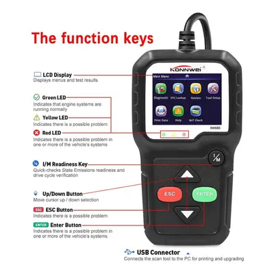 Konnwei Kw680 Read Clear Fault Error Codes Obd2 Automotive Scanner Obd2 Scanner Obd Car Diagnost