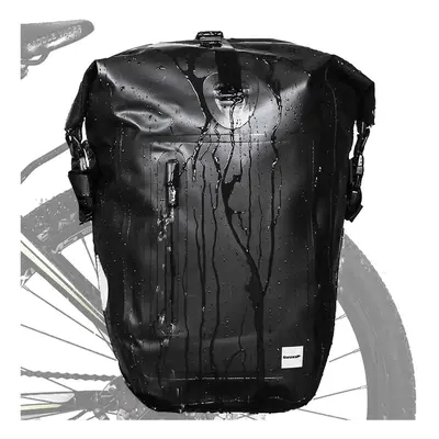 (Black-25l) Waterproof Bike Pannier Bag 25L for Bicycle Cargo Rack Saddle Bag Shoulder Bag Lapto