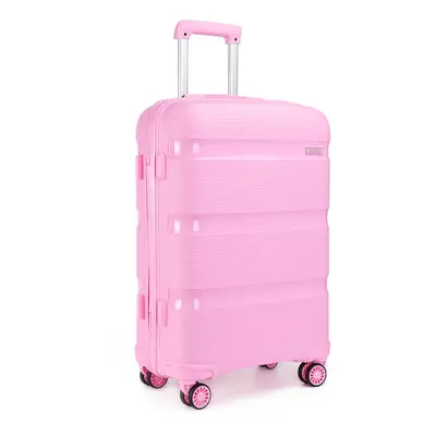 (pink, inch) 20/24/28 Inch PP Hard Shell Suitcase With TSA Lock