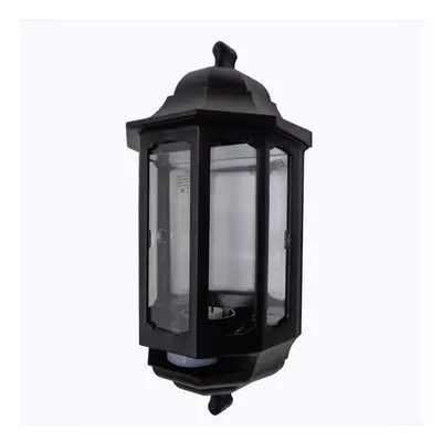 ASD HL/BK060P Half Lantern with PIR Movement Sensor Watt BC (Black)