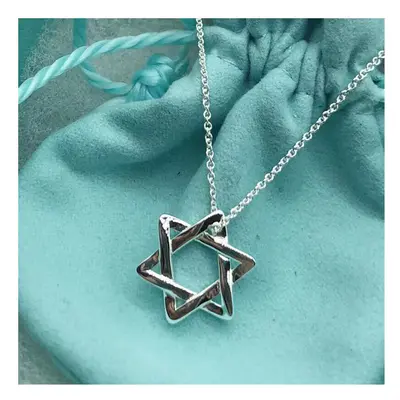 Hot Sterling Silver Star David Charm Necklace For Women High Silver Jewelry