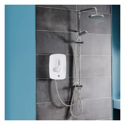 Triton Danzi DuElec Electric Shower White 10.5kW Modern Rainfall Head Handset