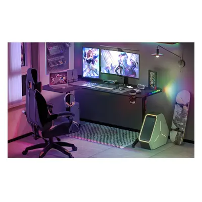 (left) L-Shape Gaming Computer Desk RGB Led Lighted Table