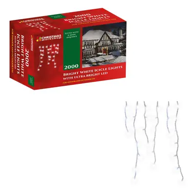 Christmas Workshop 2000 Icicle LED White Outdoor Christmas Lights