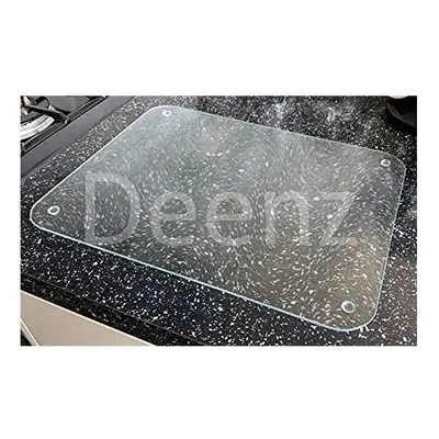 Deenz Clear Glass Kitchen Worktop Saver/Chopping Board - X 40Cm Round Corner