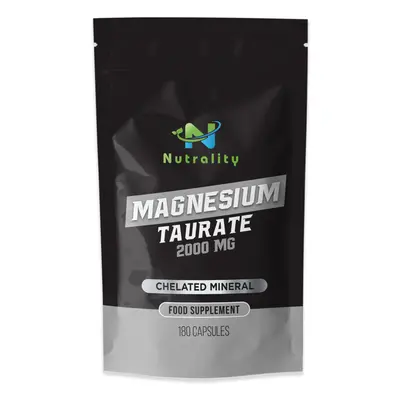 Nutrality Magnesium Taurate Supplement 2000mg Vegan Capsules