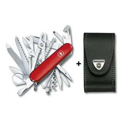 (red/black) Victorinox SWISS CHAMP Swiss army knife bundle pack - with free Victorinox pouch