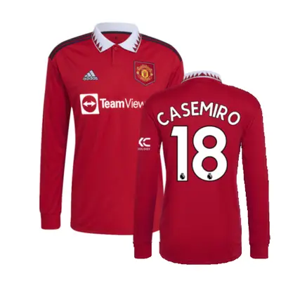 (XL) Man Utd Long Sleeve Home Shirt (CASEMIRO 18)