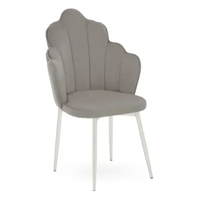 Grey Velvet Dining Chair, Durable & Adjustable Velvet Office Chair, Backrest Grey Accent Chair w