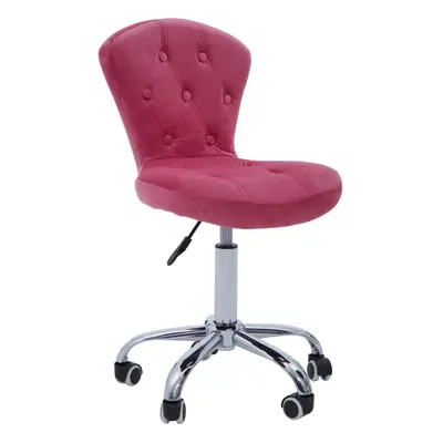 Premier Housewares Pink Velvet Buttoned Home Office Chair