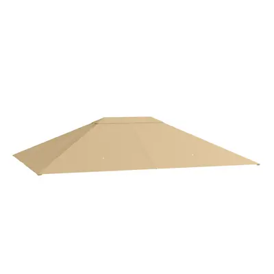 Outsunny x 4m Gazebo Canopy Replacement Gazebo Roof Cover, Khaki