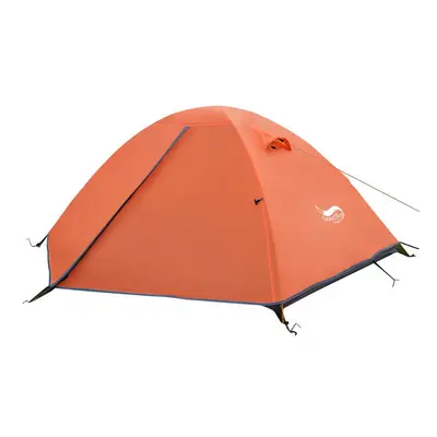 (Orange) Backpacking Tent Person Aluminum Pole Lightweight Camping Tent Double Layer Portable Ha