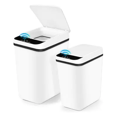 With Lid, Slim Plastic Automatic Trash Can Compost Bin for Kitchen Bathroom Bedroom Dorm Room Of