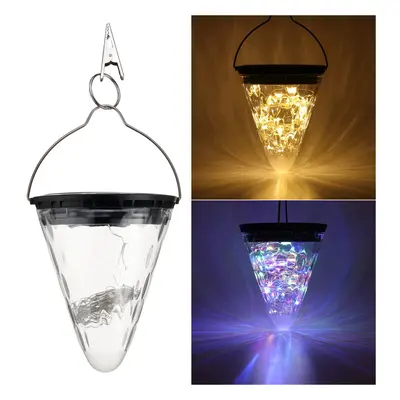 (Colored Light) 50LED Solar Powered Hanging Light Lamp Bulbs Garden Lights Outdoor Patio Decor