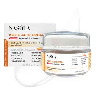 Nasola Kojic Acid Cream for Skin Clarifying Complexion Revitalization Radiance Boosting Face & B