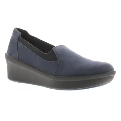 Clarks Womens Wedges Step Rose Moon Slip On navy UK Size