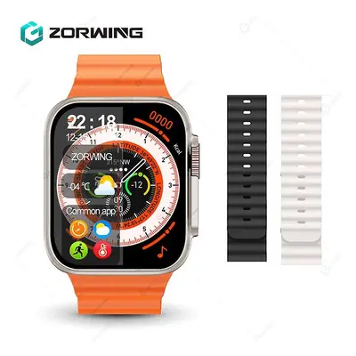 (Orange Ocean 2PCS A) Zorwing Hk8 Pro Max Gen2 Smart Watch Ultra Men Amoled Compass Nfc Smartwat