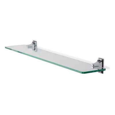 Croydex QM731441 Sutton Wall Mounted Glass Shelf with Zinc Alloy Construction, Chrome