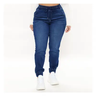 (dark blue, S) New Streetwear Stretch Denim Pants