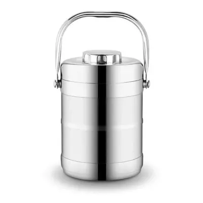 (silver, 2.8L) Large Capacity Insulated Thermos Lunch Box Stainless Steel Thermal Food Container