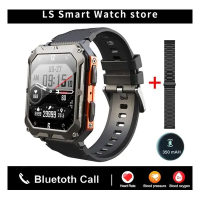 (orange, steel) New Full Touch Smartwatch For Android Blood Pressure Oxygen Fitness Watch Atm Wa