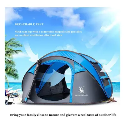 (blue) Person Waterproof Instant Tent Set-up Waterproof Uv Protect Doors Camping Shelter Outdoor